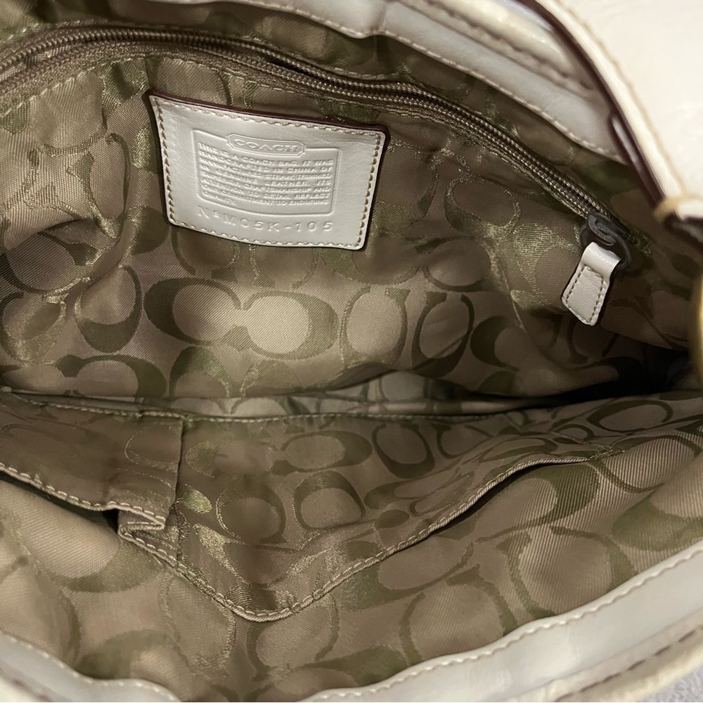COACH Legacy M05k-105 Natural Straw Leather purse Shoulder bag Brass Read - Picture 12 of 13